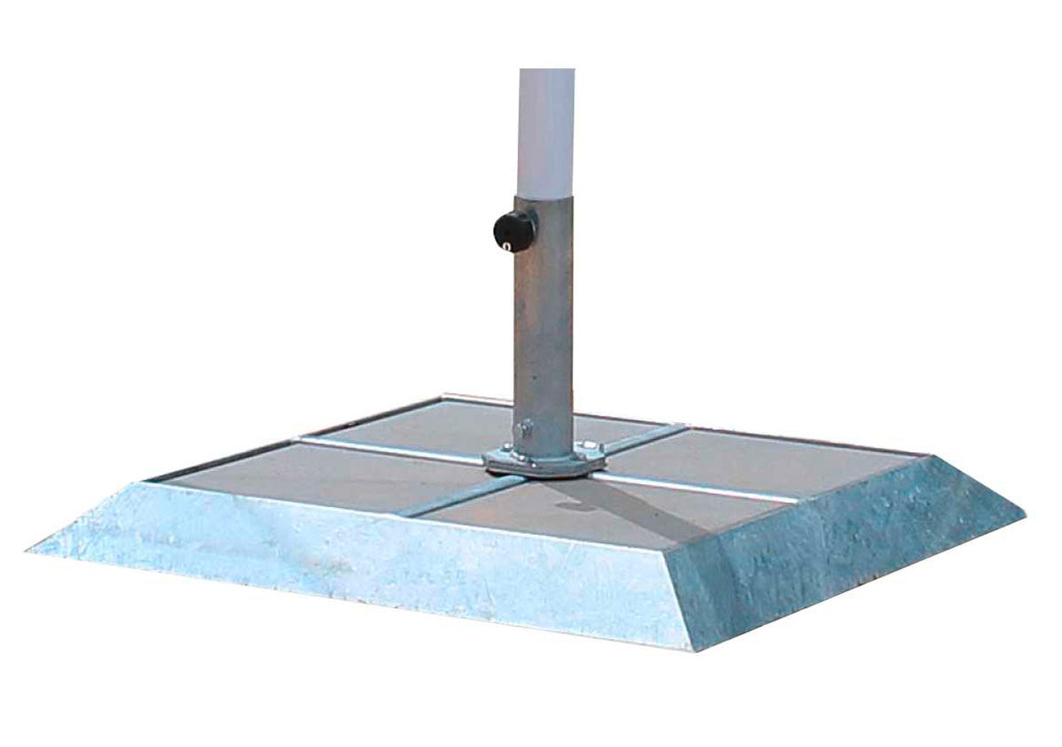 Metallständer für Sonnenschirme mit Rahmen für vier Betonplatten