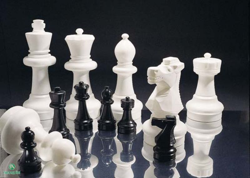 Schachfiguren für Spieltisch - Schach Spiel - Für Draußen - Schwarz und weiß