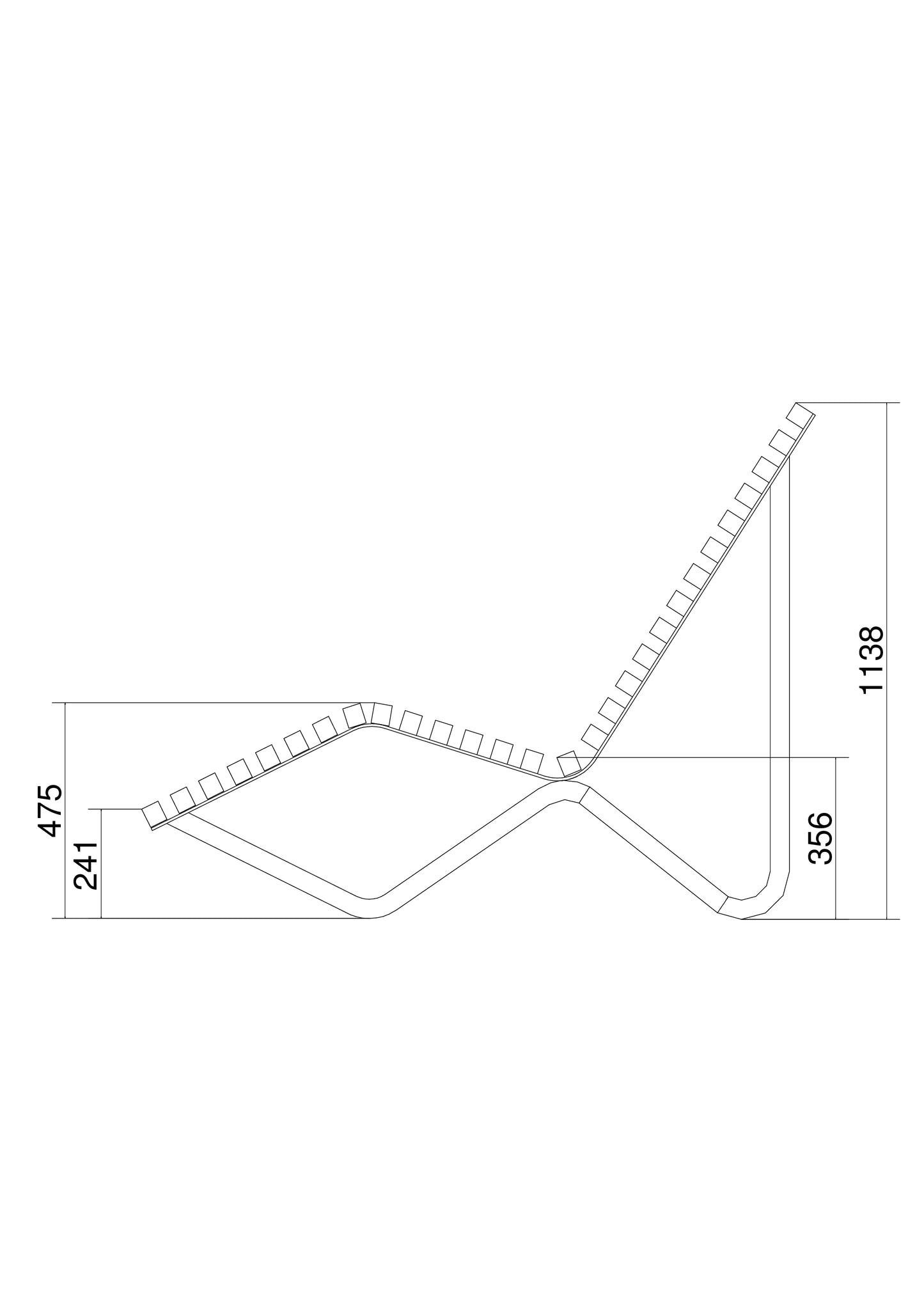 Seitenansicht der Relax Liege