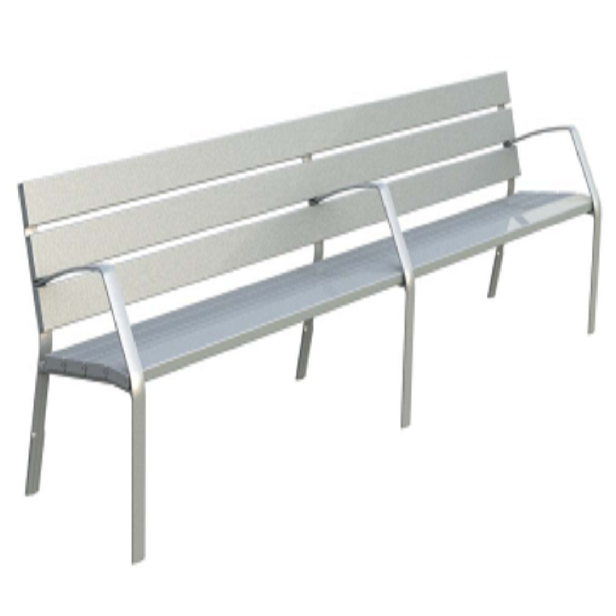 Doppelte große Metallbank Emma AL für den Park, den Spielplatz und die Stadt.