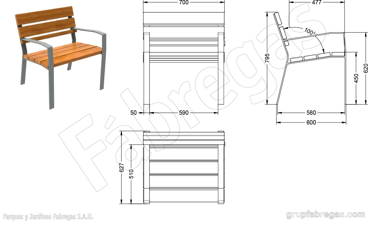 Produktzeichnung von Lina Sessel für Innenstädte