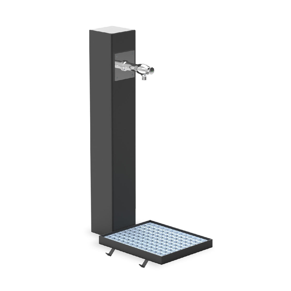 Moderner Wasserspender mit Auffangbecken für die Innenstadt
