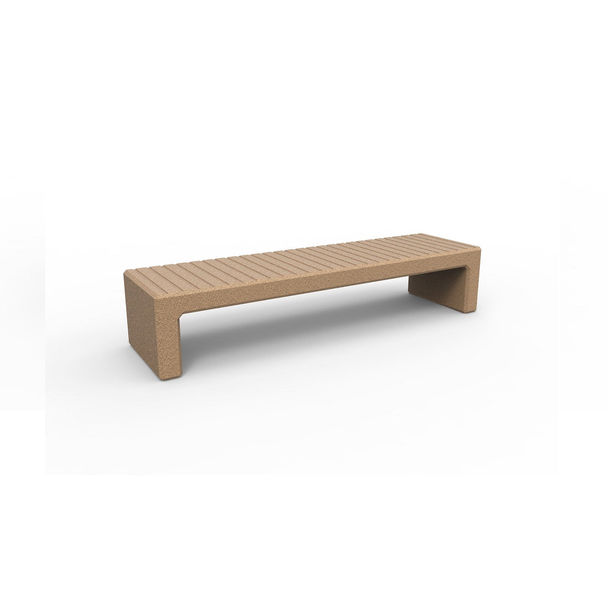 Klassische robuste Kunststoffbank Mia für den öffentlichen Bereich in Beige