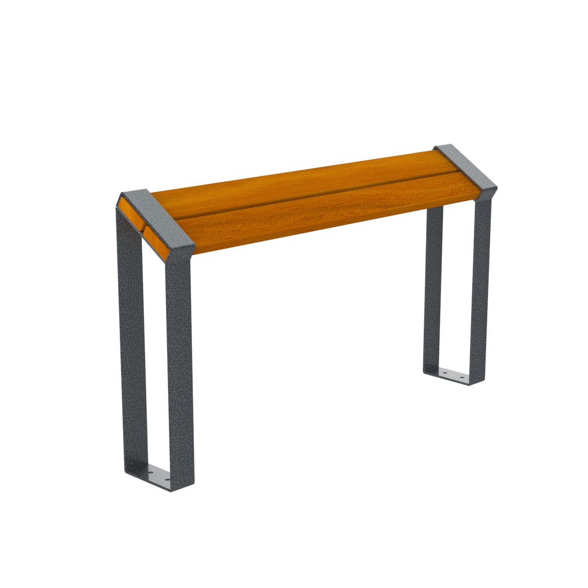 Hocker-Bank aus Holz und Metall in braun