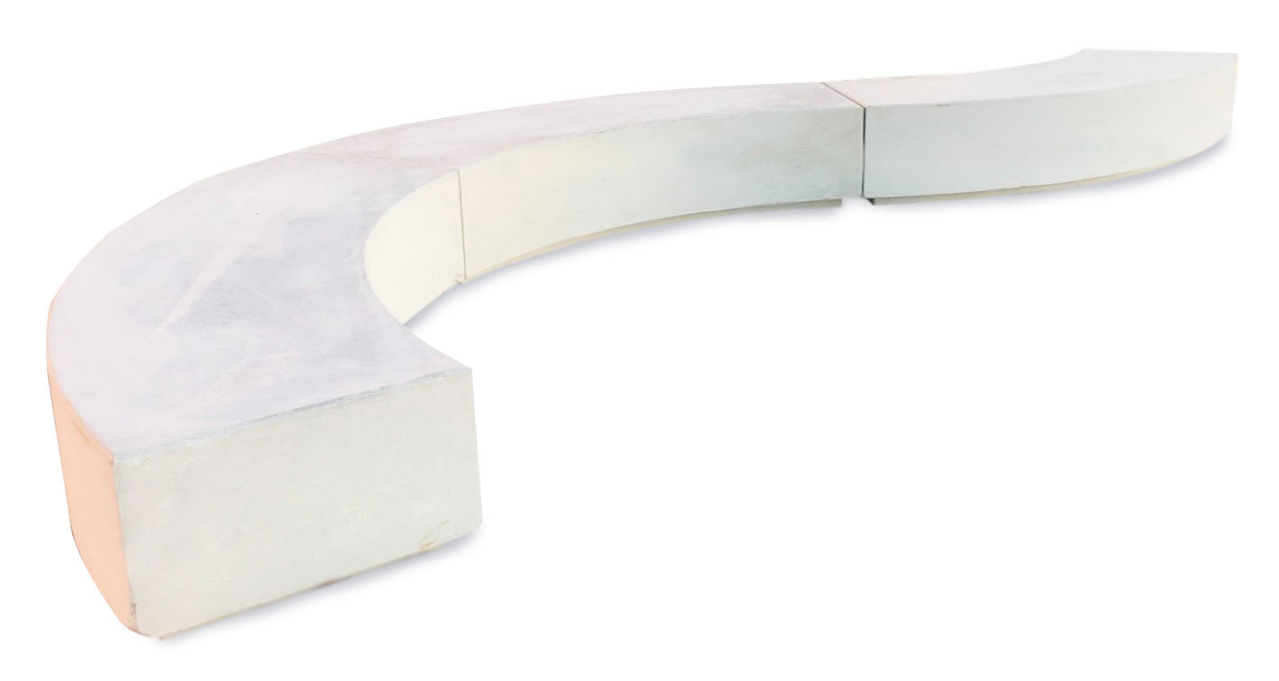 Runde lange Sitzbank für die Stadt aus Beton