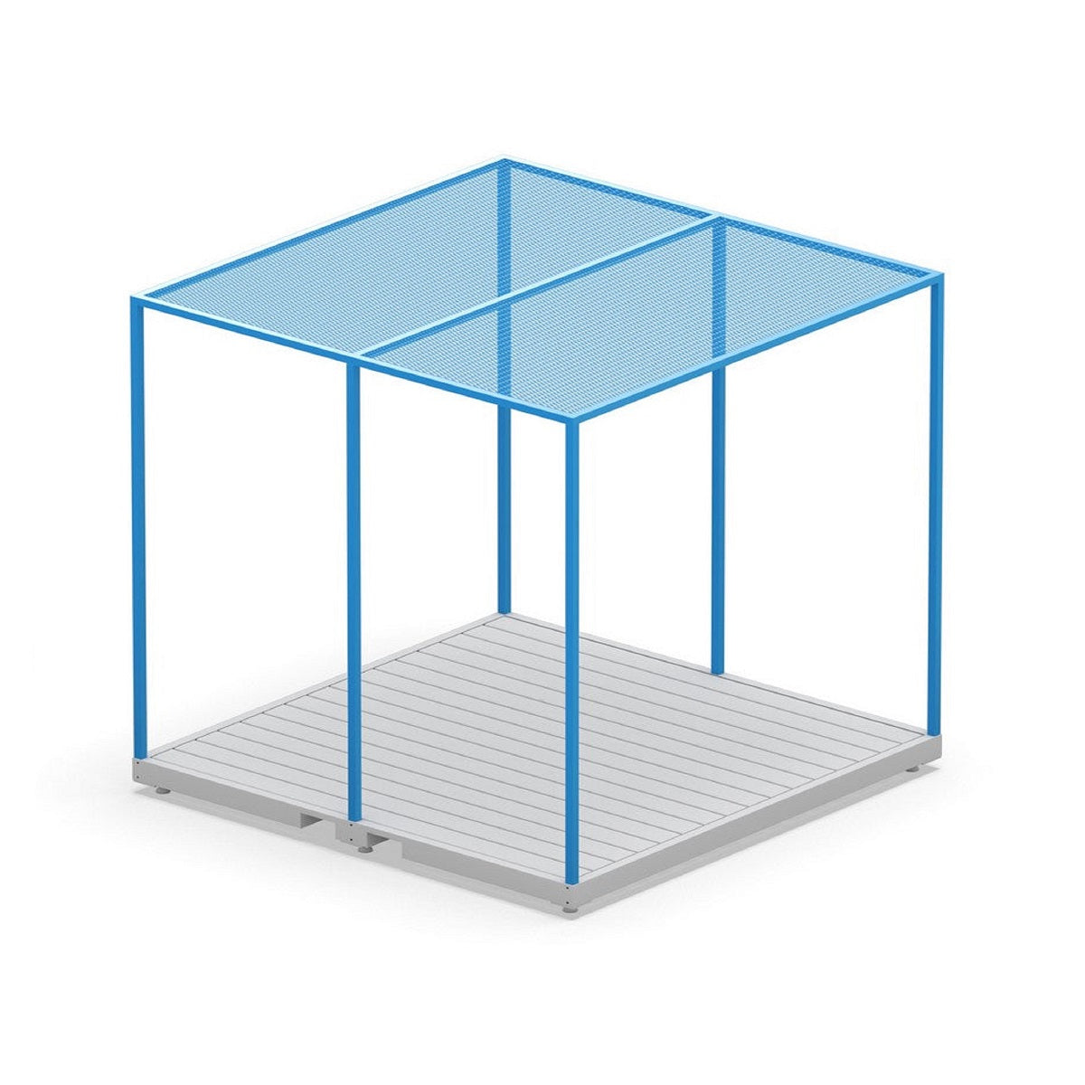 Parklet Pergola aus Metall für Innenstädte in blau