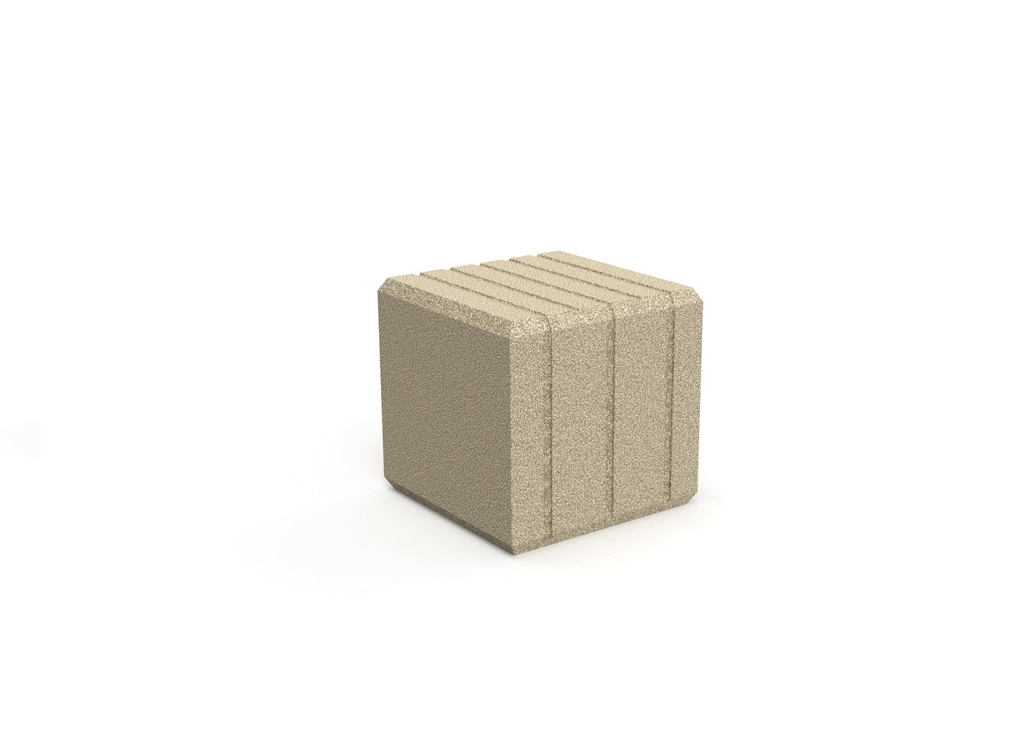 Kunststoff Sitzhocker für draußen in Beige - Sophia Cube - URBANPARC
