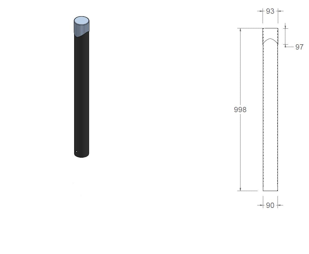 Produktzeichnung von Poller R3