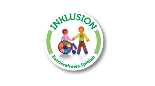 Ein Logo für Inklusion mit einem Rollstuhlfahrer und einem stehenden Menschen