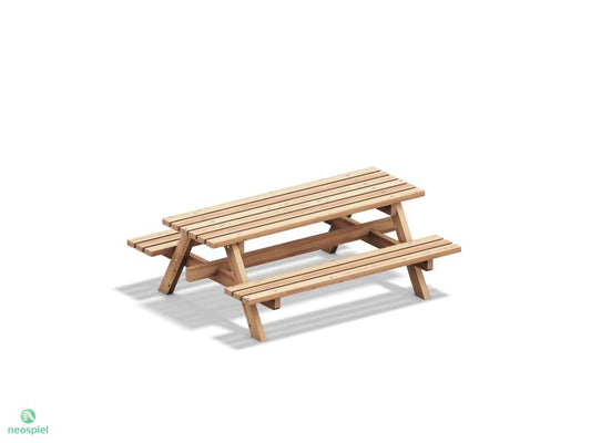 Klassische Picknickbank aus Holz für den Park und Schulhof