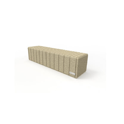 Klassische rechteckige Kunststoffbank in beige für die Stadt