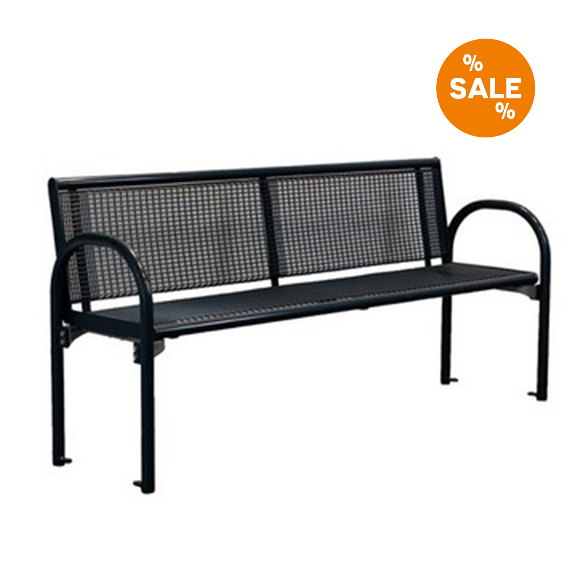 Schwarze Drahtgitterbank im Angebot