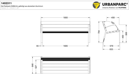 Zeichnung und Maße Emma Standard