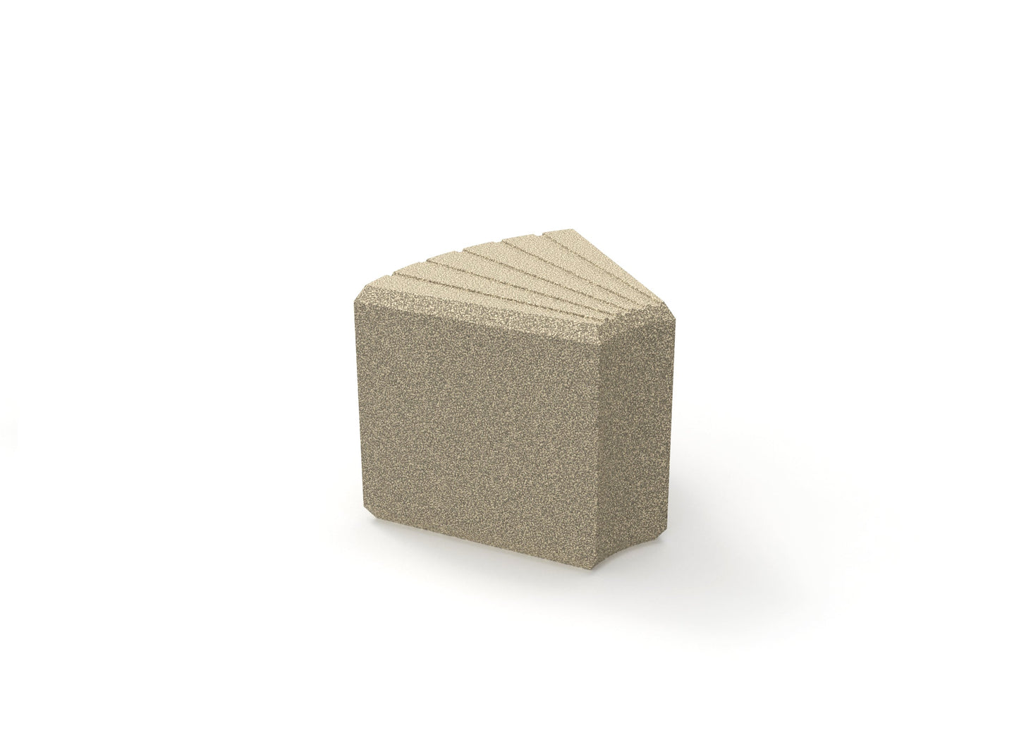 Der spitz zulaufende Kunststoff Hocker in beige eignet sich ideal für jede Innenstadt.